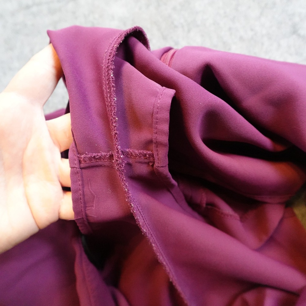 Amanda Uprichard Skort Womens Extra Large Burgundy Side Slit Mini High Waisted - Picture 6 of 8
